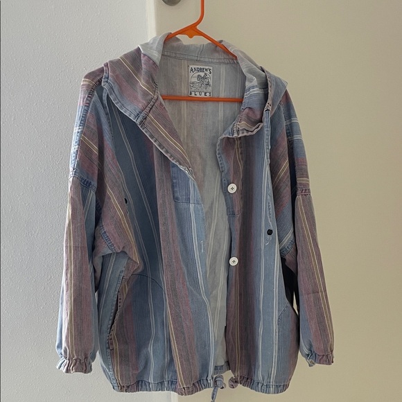 Andrews Blues Jackets & Blazers - Vintage Andrew's Blues Women's Striped Utility Jacket -Multicolor cozy w/pockets